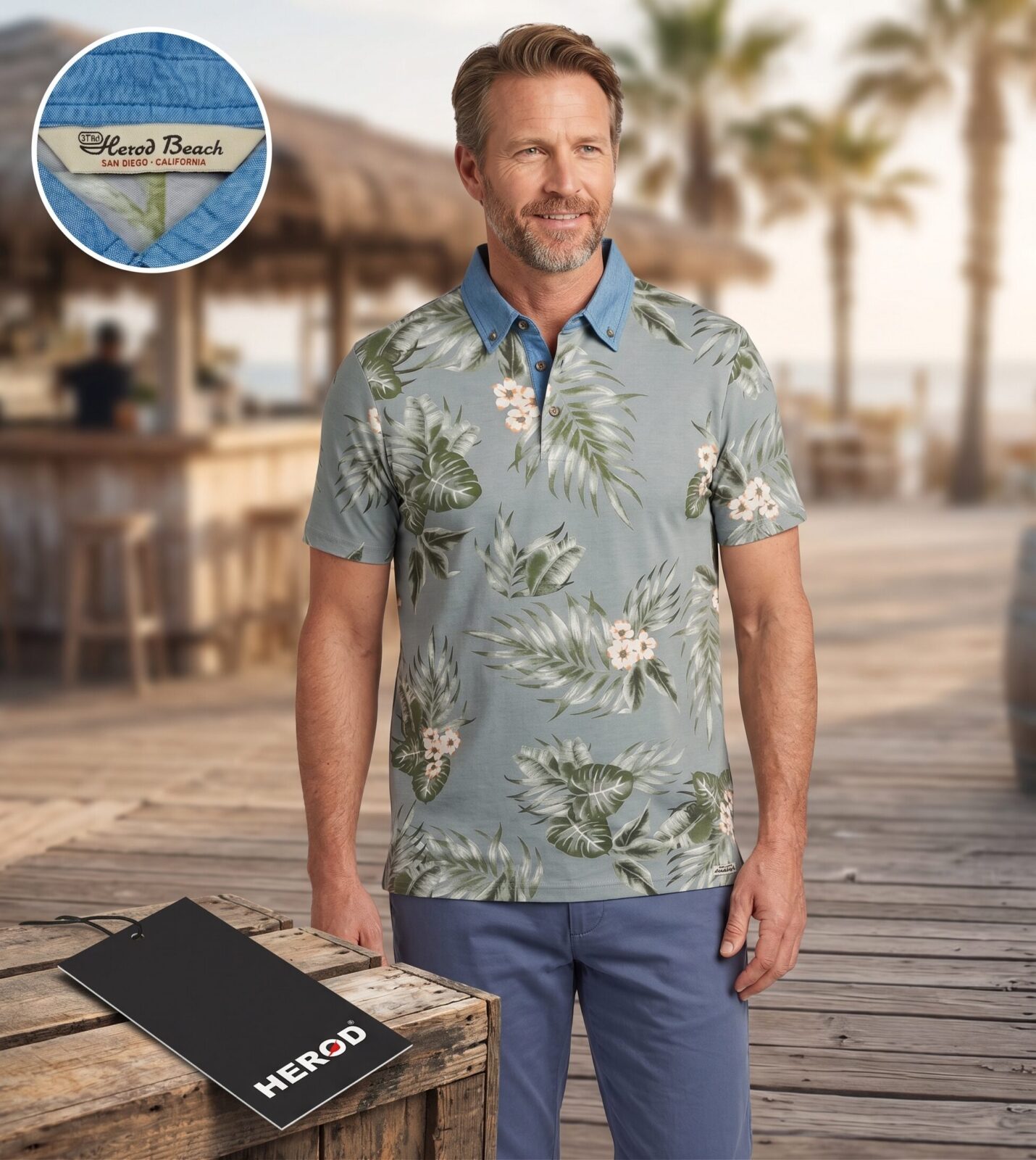 POLO MAGLIETTA UOMO RAGAZZO COTONE HEROD HAWAIANA - T-SHIRT / MAGLIETTE
