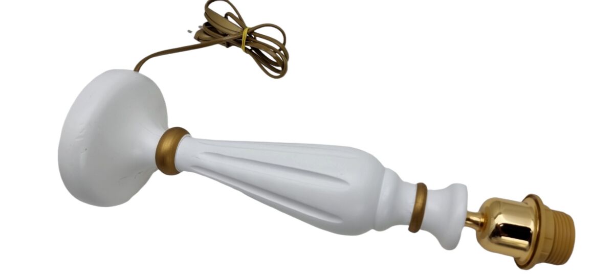 BASE LAMPADA ABAT JOUR IN LEGNO ATTACCO LAMPADINA E27 VITE GRANDE - immagine 9