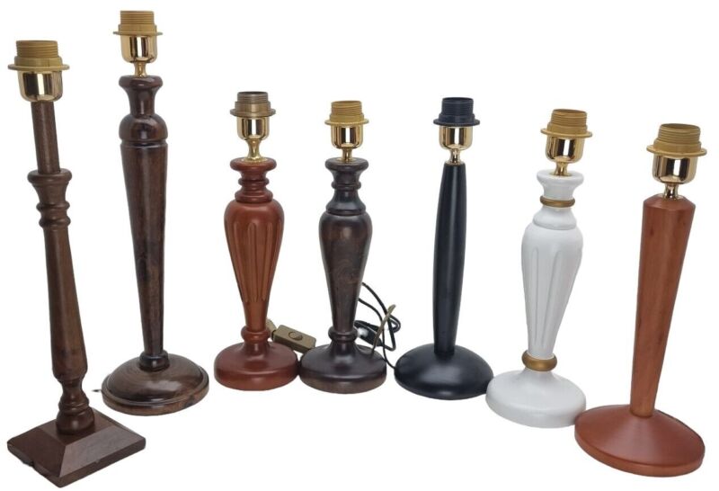 BASE LAMPADA ABAT JOUR IN LEGNO ATTACCO LAMPADINA E27 VITE GRANDE - immagine 14