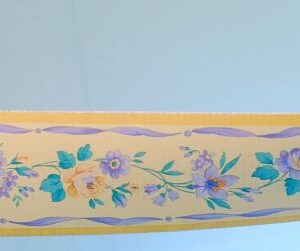 BORDURE ADHÉSIF FLEURS BLEU JAUNE