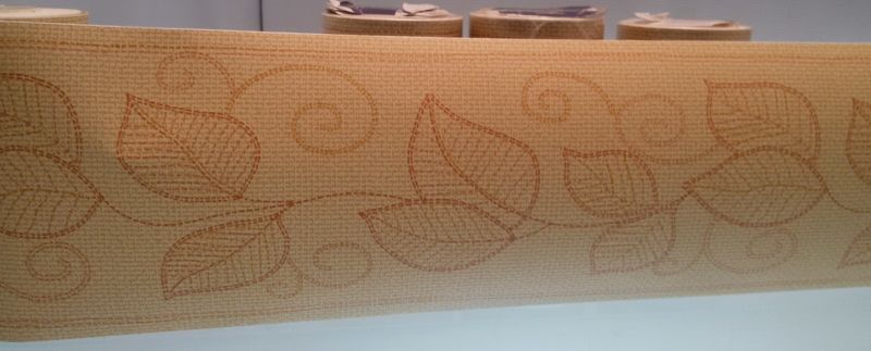 BORDURE ADHÉSIVE AVEC DES FEUILLES BRUNES ET DES VAGUES