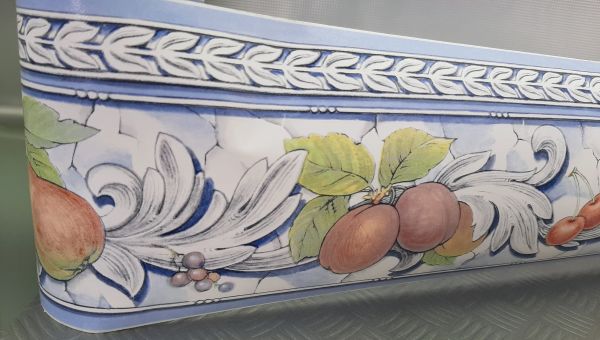 BORDURE ADHÉSIVE AVEC DES VAGUES BLANCHES ET DES FRUITS - immagine 2