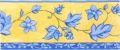 BORDURE ADHÉSIVE JAUNE À FEUILLES BLEUES