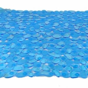 TAPIS DOUCHE ANTIDHERAPANT GALETTE BLEU AVEC VENTOUSES