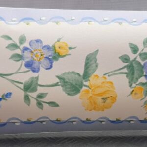 BORDURE ADHÉSIVE FLEUR BLEU ET JAUNE 177083