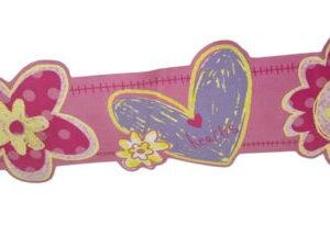 BORDURE ADHÉSIVE FLEURS ET COEURS