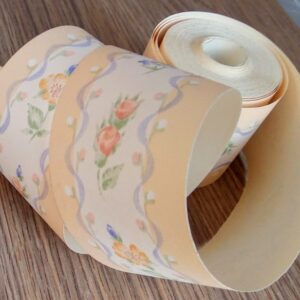 BORDURE ADHÉSIVE BEIGE AVEC FLEUR