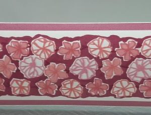 BORDURE ADHÉSIVE AVEC FLEURS ROSE