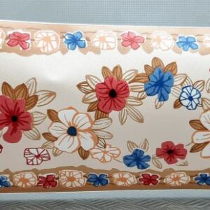 BORDURE ADHÉSIVE  AVEC BORD MARRON ET FLEUR