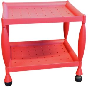 CHARIOT RECTANGULAIRE 2 NIVEAUX ROUGE "MODI"