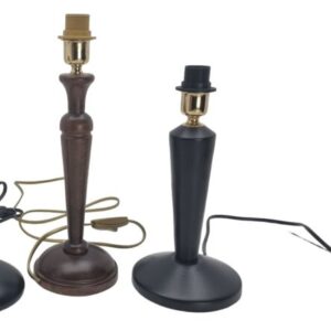 BASE ABAT JOUR IN LEGNO ATTACCO LAMPADINA E14 COMPLETA DI INTERRUTTORE