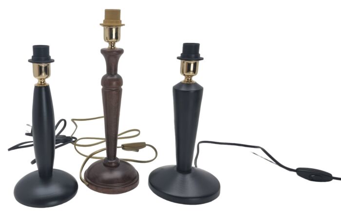 BASE ABAT JOUR IN LEGNO ATTACCO LAMPADINA E14 COMPLETA DI INTERRUTTORE