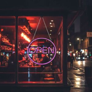 ENSEIGNE OPEN AU NÉON LED RGB AVEC TÉLÉCOMMANDE