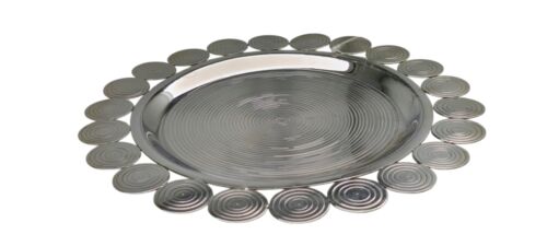 VASSOIO DECORATIVO CENTRO TAVOLA ACCIAIO INOX DIAM. 23 cm. - immagine 3