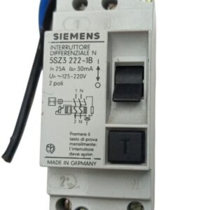Interruttore differenziale - Siemens - 5SZ3 222 -1B - 2P 220Vac 25A - 30mA IP40