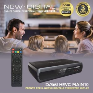 Decoder DVB-T2 265 HD HEVC H265 10 BIT, Alta definizione, HDMI, USB