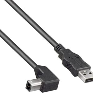 Cavo USB 2.0 High Speed ​​M/M 0,5m, A Maschio su B Maschio Piegato a 90°, Cavo di Collegamento USB per Scanner ECC., Dop