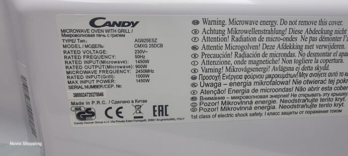 Candy CMXG 25DCB Forno a Microonde Combinato 25L 900W Nero Acciaio Inossidabile - immagine 5