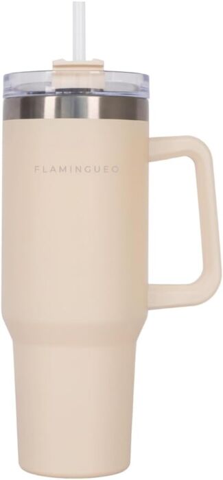 Flamingueo Tazza Termica - Borraccia con Cannuccia Rosa - immagine 2