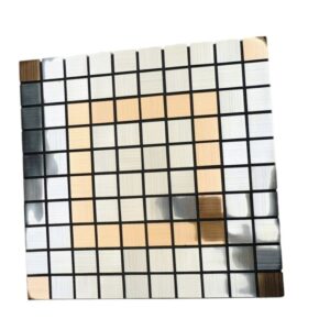 PIASTRELLA STICKER DECORAZIONE IN MOSAICO IN PVC EFFETTO METALLO 30 X 30 CM.