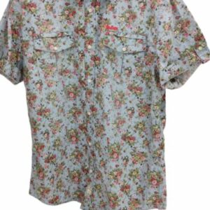 CHEMISE BLEUE À MOTIF FLORAL MANCHES COURTES TAILLE M BY LEE COOPER