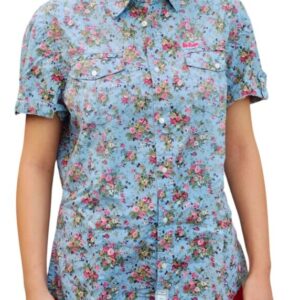 CHEMISE BLEUE À FLEURS ROSES TAILLE S BY LEE COOPER