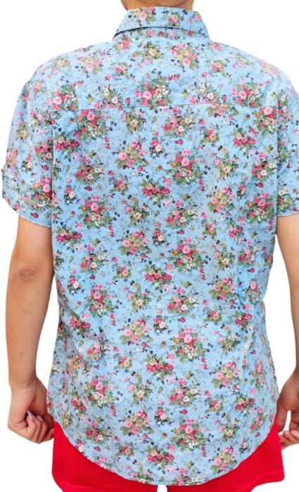 CHEMISE BLEUE À FLEURS ROSES TAILLE S BY LEE COOPER - immagine 4