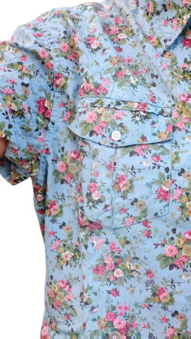 CHEMISE BLEUE À FLEURS ROSES TAILLE S BY LEE COOPER - immagine 3