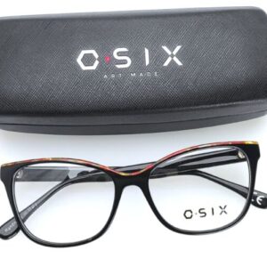 MONTATUTA OCCHIALI DA VISTA DONNA NERO SFUMATURE ROSSO BY O-SIX OV-454 FANO