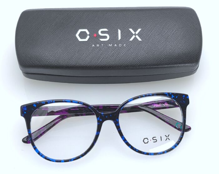 MONTATURA OCCHIALI DA VISTA DONNA BY O-SIX NERO/BLUVIOLA OV-465 VILNIUS 54