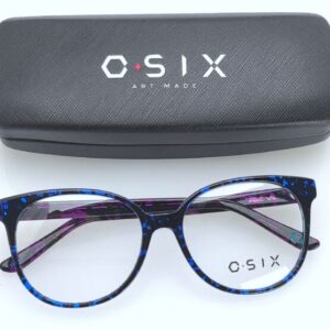 MONTATURA OCCHIALI DONNA NERO BLU BY O-SIX OV-464 RIGA 52/15 C43 140 mm.