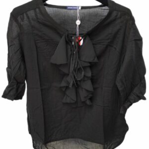 MAGLIETTA DONNA BLUSA LEGGERA NERA TAG. XS, S, M, L, XL BY ORIGINAL MARINES
