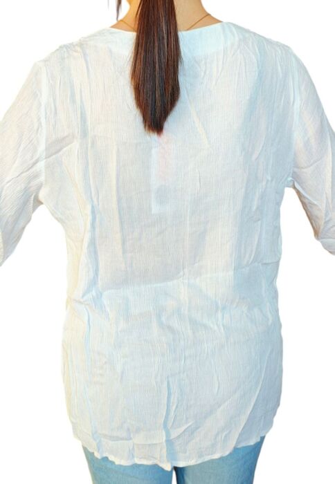 MAGLIETTA DONNA BIANCA MANICHE A 3/4 TAG. XS, S, M, L, XL BY ORIGINAL MARINES - immagine 4