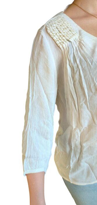 MAGLIETTA DONNA BIANCA MANICHE A 3/4 TAG. XS, S, M, L, XL BY ORIGINAL MARINES - immagine 5
