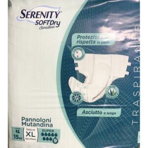 Serenity SoftDry Sensitive Slip Super Pannolone con Adesivi Taglia XL