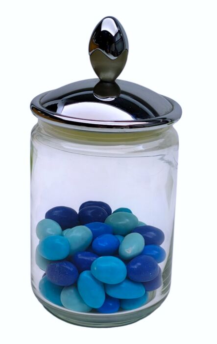 BARATTOLO BOMBE' VETRO / ACCIAIO 21 CM. Diam. 9,5 cm. by Morinox - immagine 2