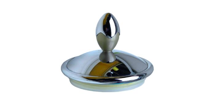 BARATTOLO BOMBE' VETRO / ACCIAIO 21 CM. Diam. 9,5 cm. by Morinox - immagine 5
