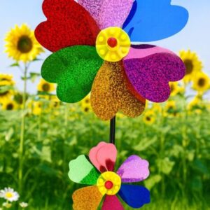 GIRANDOLA A VENTO SCACCIA UCCELLI DECO GIARDINO DOPPIA