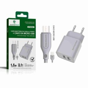 Caricabatteria da casa a 2 porte+cavo da Micro USB