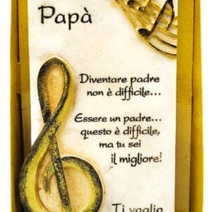 DEDICA AL PAPA' PIETRA SCOLPITA 15 X 7,5 cm.