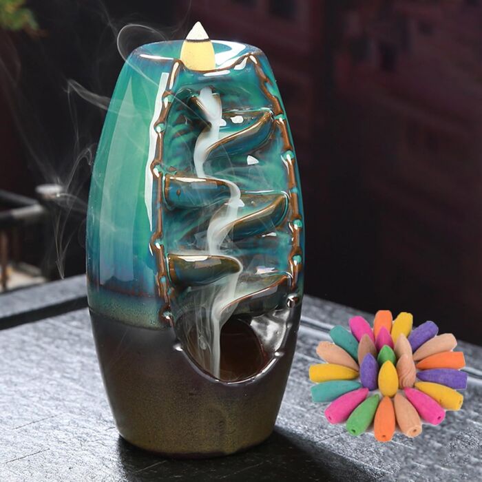 Portaincenso Bruciatore a Riflusso, Backflow in Ceramica per Aromaterapia Decorazioni - immagine 3