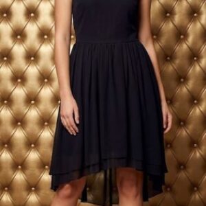 ELEGANT BLACK WOMEN'S DRESS WITH NECKLACE SIZE