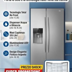 FRIGO DOPPIA PORTE SIDE BY SIDE  Haier Series 3 - 515 L