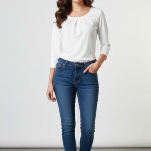 maglia bianca da donna a maniche a 3/4 by Orsay