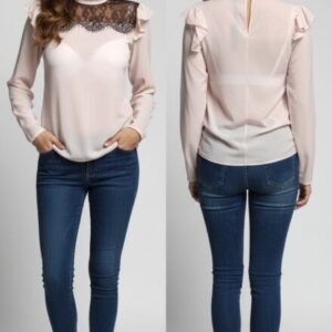 CAMICETTA DONNA ROSA MANICHE LUNGHE