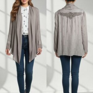 CARDIGAN DONNA  LEGGERO LUNGO TORTORA