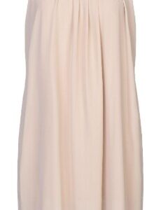 Robe rose poudré de style empire à col halter.