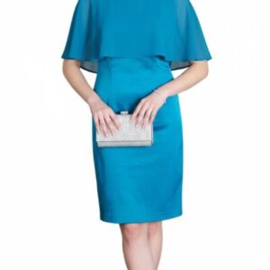 abito elegante tubino blu cobalto o turchese
