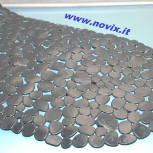 TAPIS DE BAIN ANTIDÉRAPANT GRIS  GALETS  35 x 70