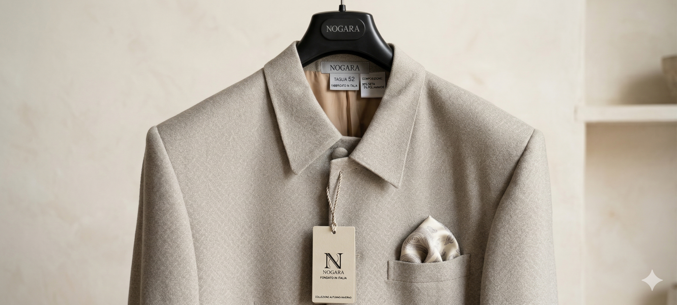 ABITO CERIMONIA UOMO BEIGE "NOGARA" TAG. 52 - immagine 3